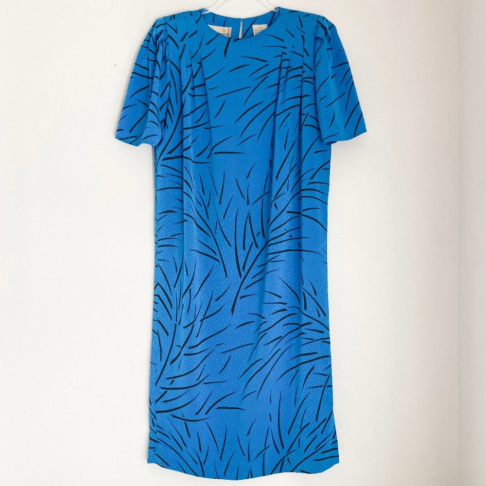 1980s Liz Claiborne A-Line Printed Dress, Womens Size 8 Petite